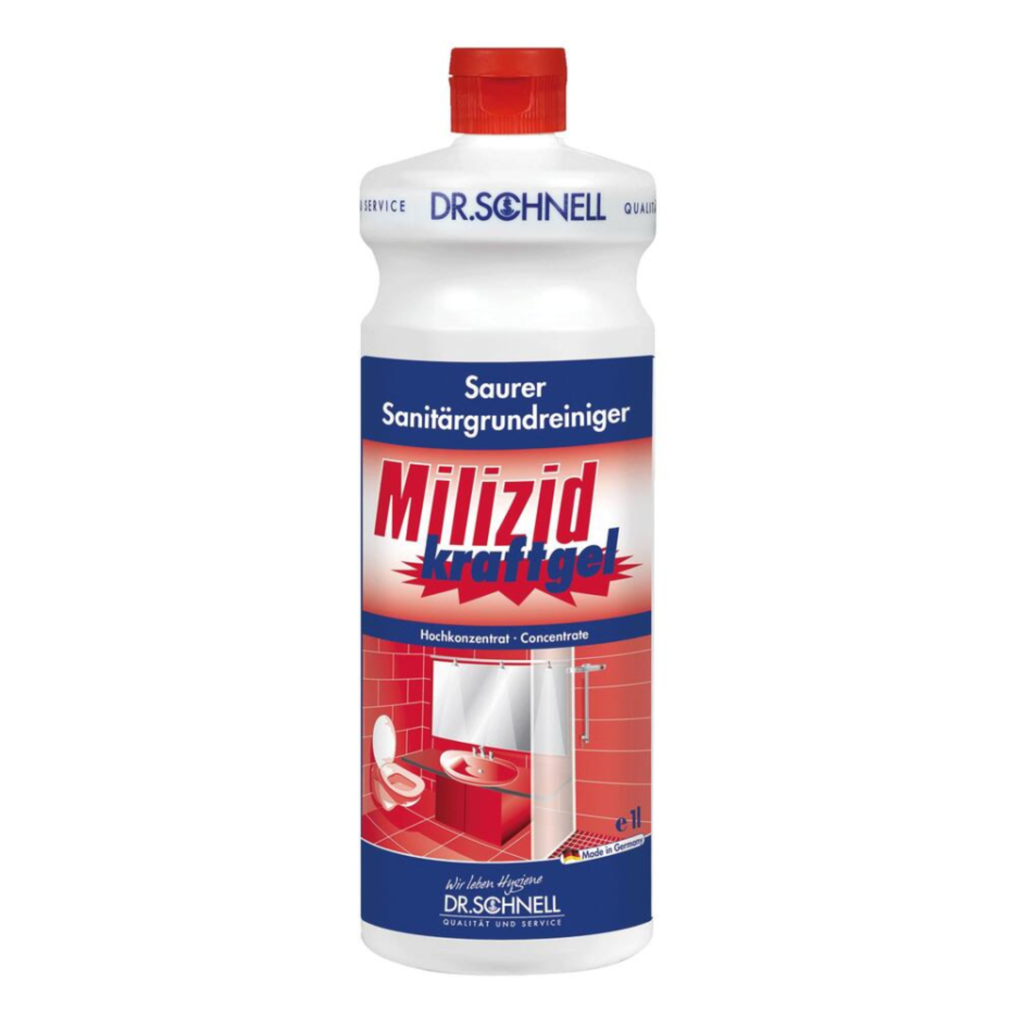 Dr. Schnell MILIZID Kraftgel Sanitärgrundreiniger - 1 Liter | Flasche (1000 ml)
